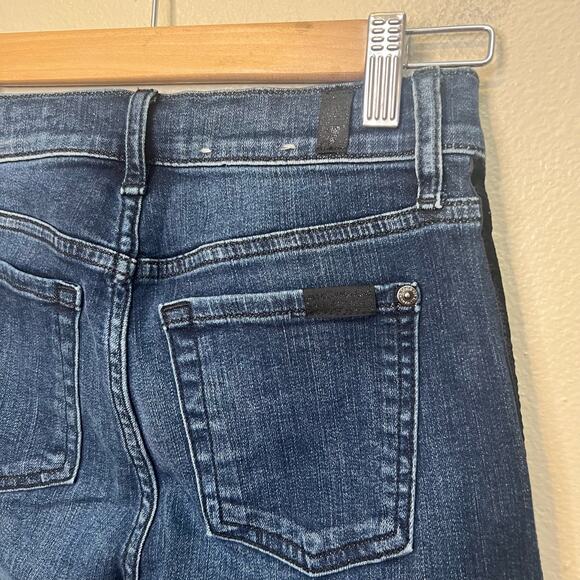 7 For All Mankind The Ankle Skinny Tuxedo Stripe Jeans Size 26 - Picture 3 of 5
